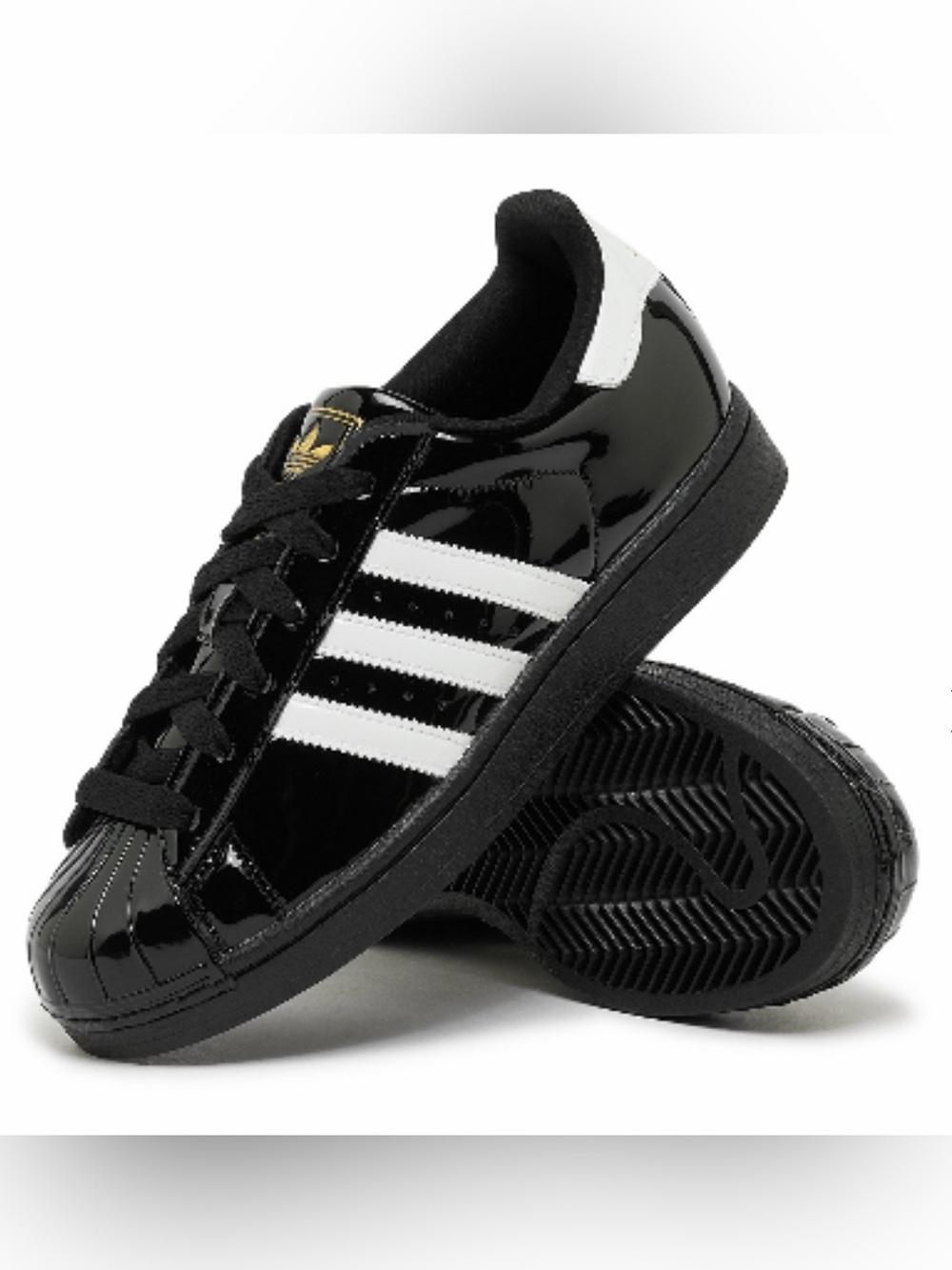 Adidas Superstar II Core Black‎ Patent Leather Cloud White Gold